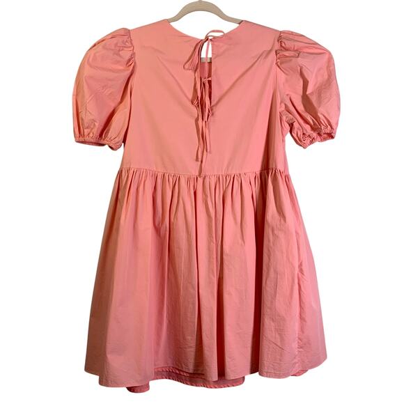 HYACINTH HOUSE TUCKERNUCK Dress Small Baby Doll Allie Puff Sleeve Tie Back Close - Picture 3 of 13